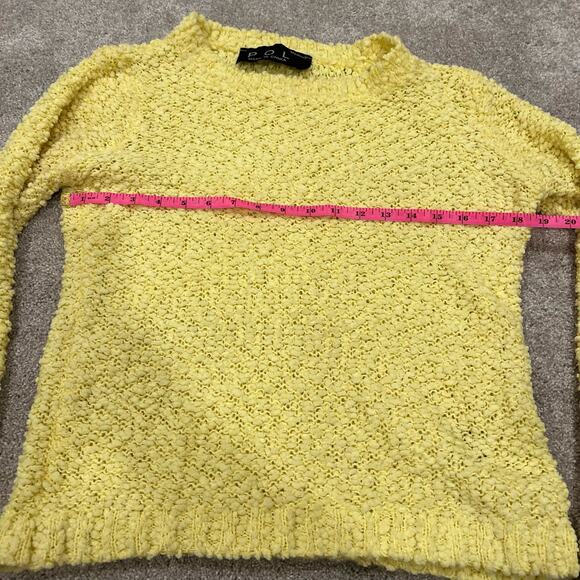 Pol Women's Yellow Chunky Knit Long Sleeve Crewneck Sweater Size Medium - Picture 9 of 9